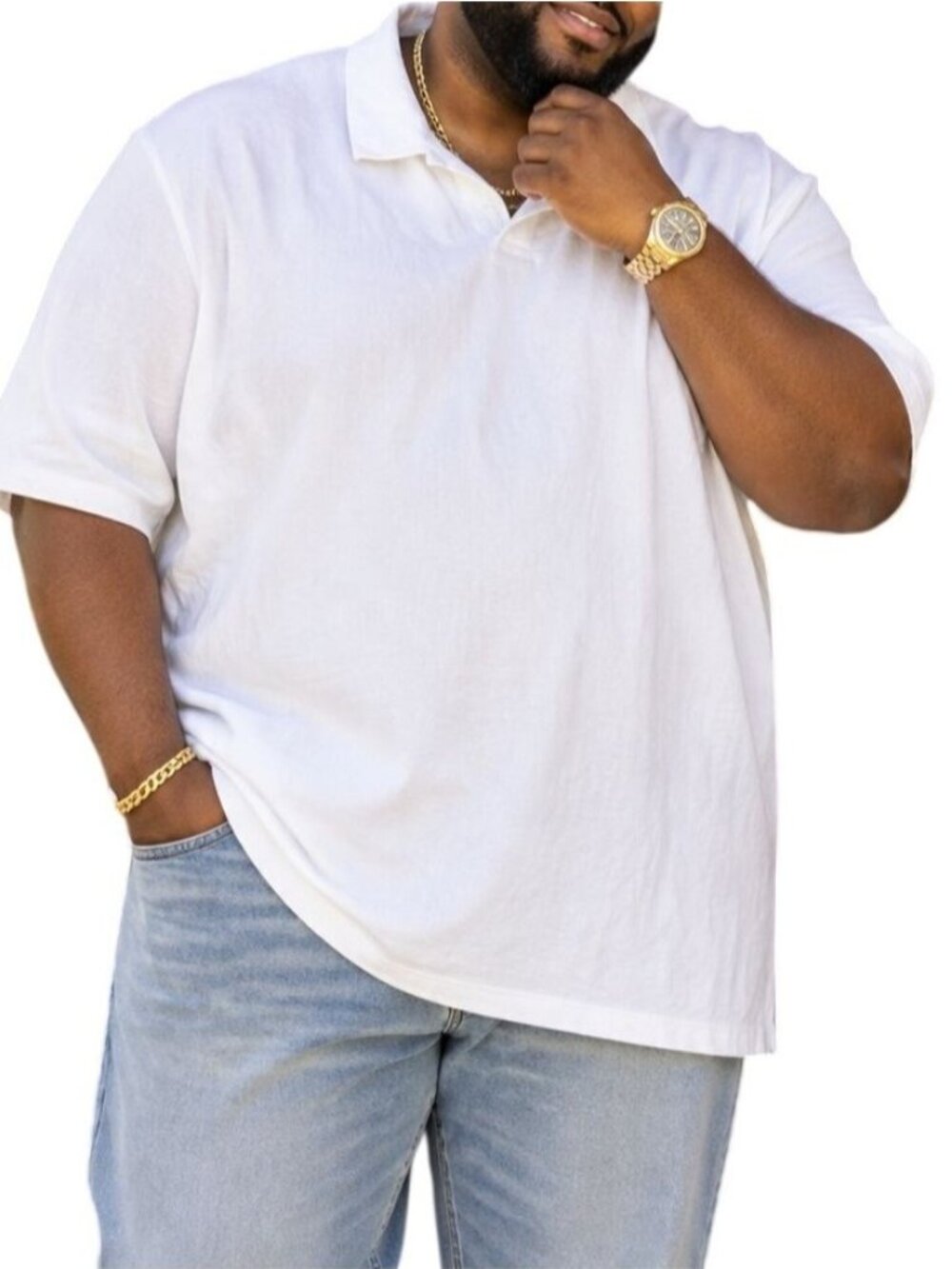 Blair Underwood Size 4X Shirt Modern Fit White Short Sleeve 100% Cotton Classic